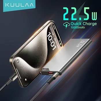 KUULAA Power Bank 10000mAh Przenośna Ładowarka PowerBank 22.5W Szybkie Ładowanie Bateria Zewnętrzna Do iPhone 17 16 15 batterie externe