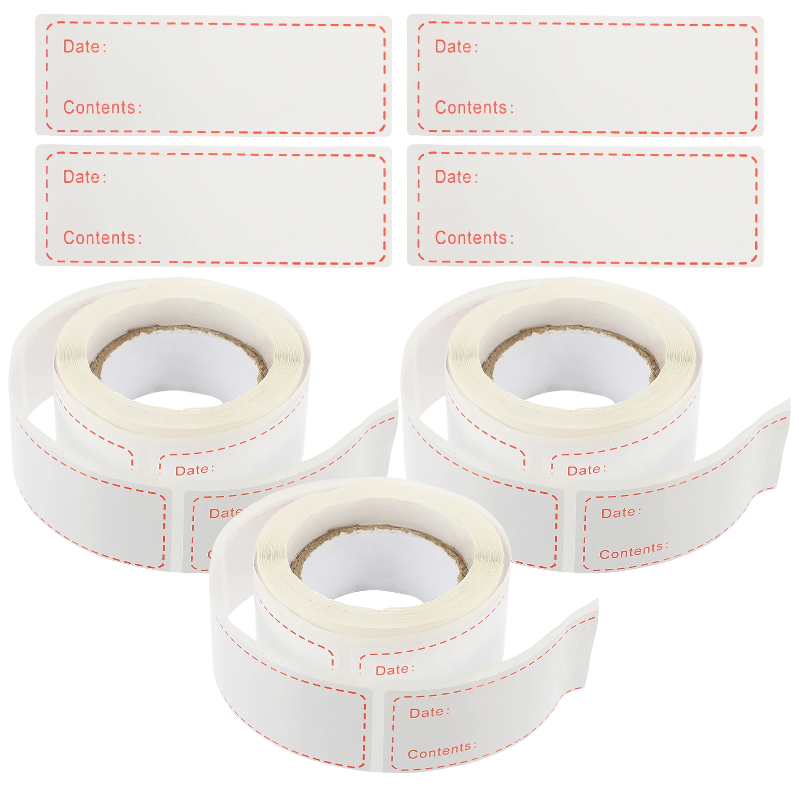 

3 Rolls Self Adhesive Food Stickers Copper Plate Removable Kitchen Labels for Jars Storage Practical Detailed Easy Use Food