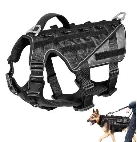 

Tactical Dog Harness Nylon Reflective Working Custom Dog Harness Adjustable Training For Medium Large German Shepherd