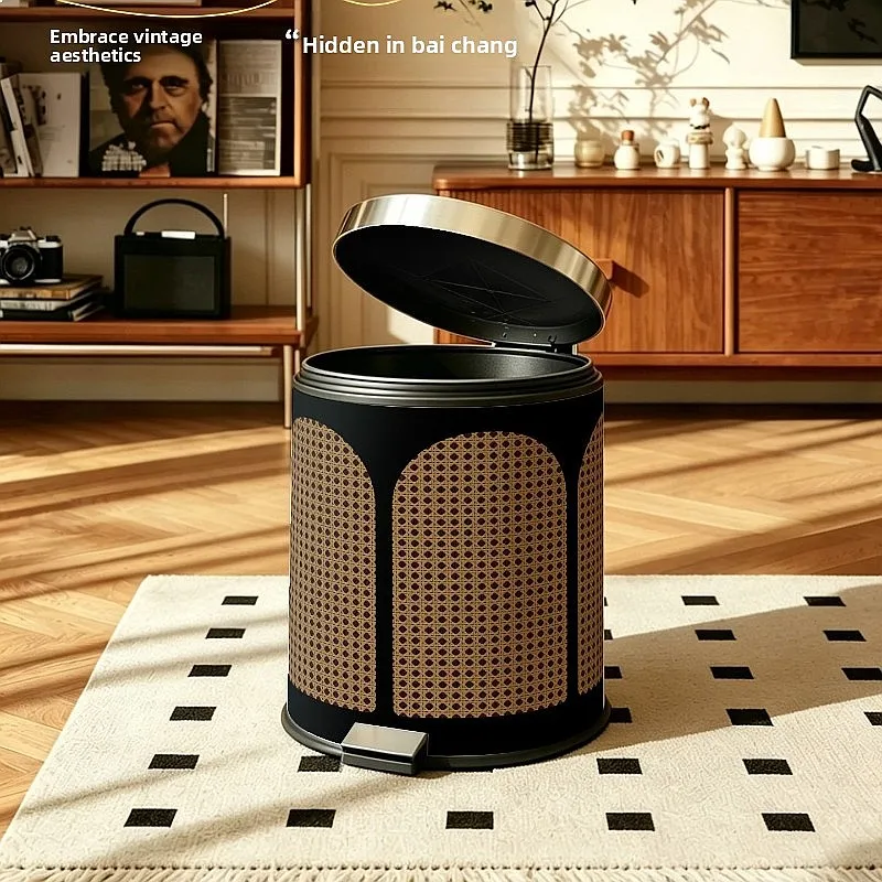Faux Leather Waste Basket Odorless Large Capacity Trash Can for Bedroom Office Home Decor