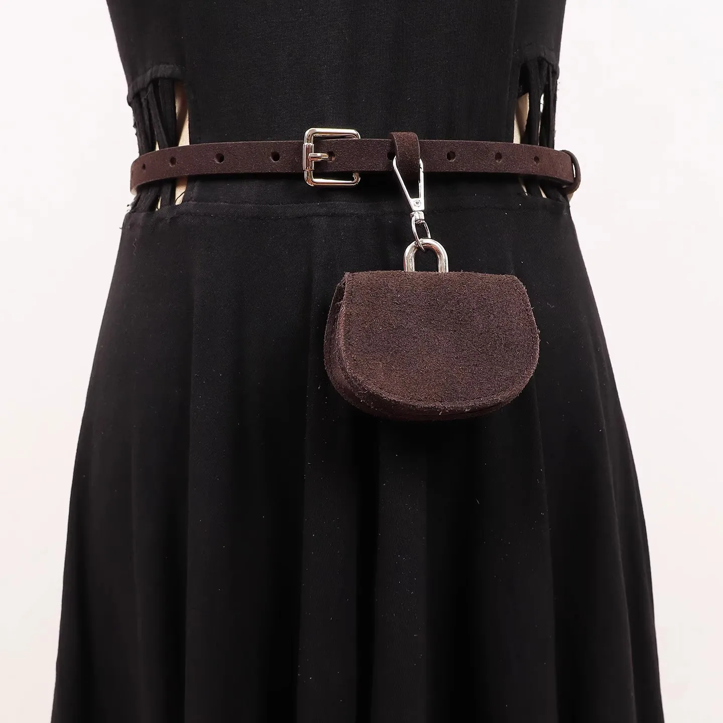 Faux Suede Bag Belt Women's PU Leather Cummerbunds Female Dress Corsets Waistband Belts Decoration Narrow Belt R3047