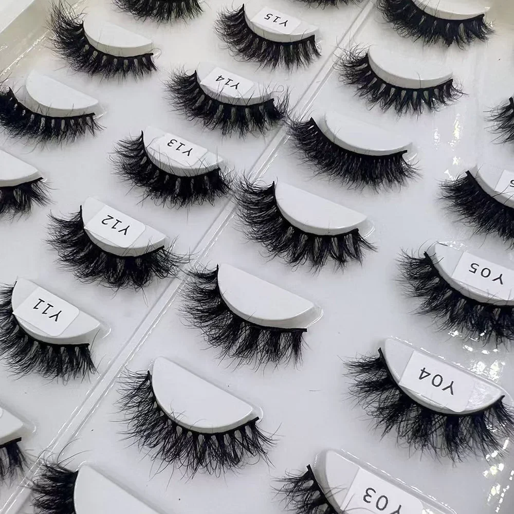 AMAOLASH Soft Layered Messy Mink Lashes Natural Volume 15mm Eyelash Extension Real Mink for Makeup Y08