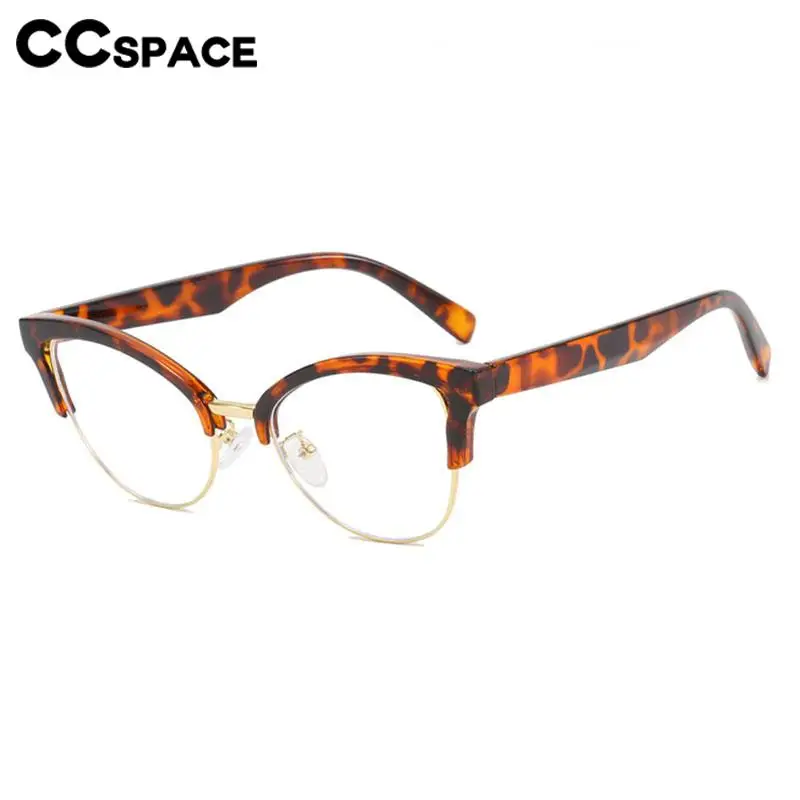 56607 Fashion Retro Optical Spectacle Frame Women\'s Luxury Cat\'s Eye Anti Blue Glasses Half-Frame Eyewear
