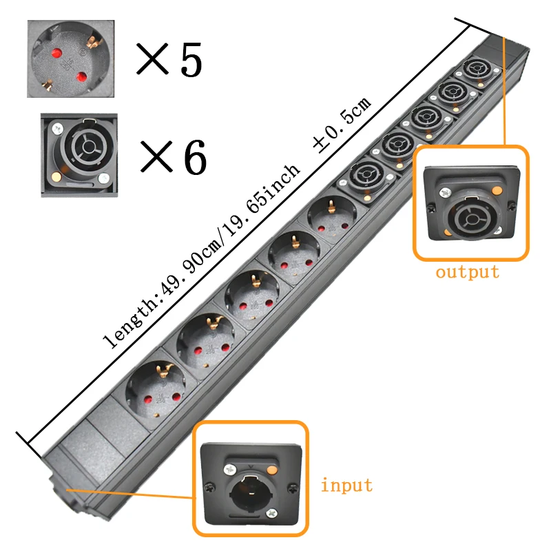 NAC3FPX NAC3MPX EU PDU Stekkerdoos Schuko Powerlink box audio 3P luchtvaart EU-aansluiting 1-12AC