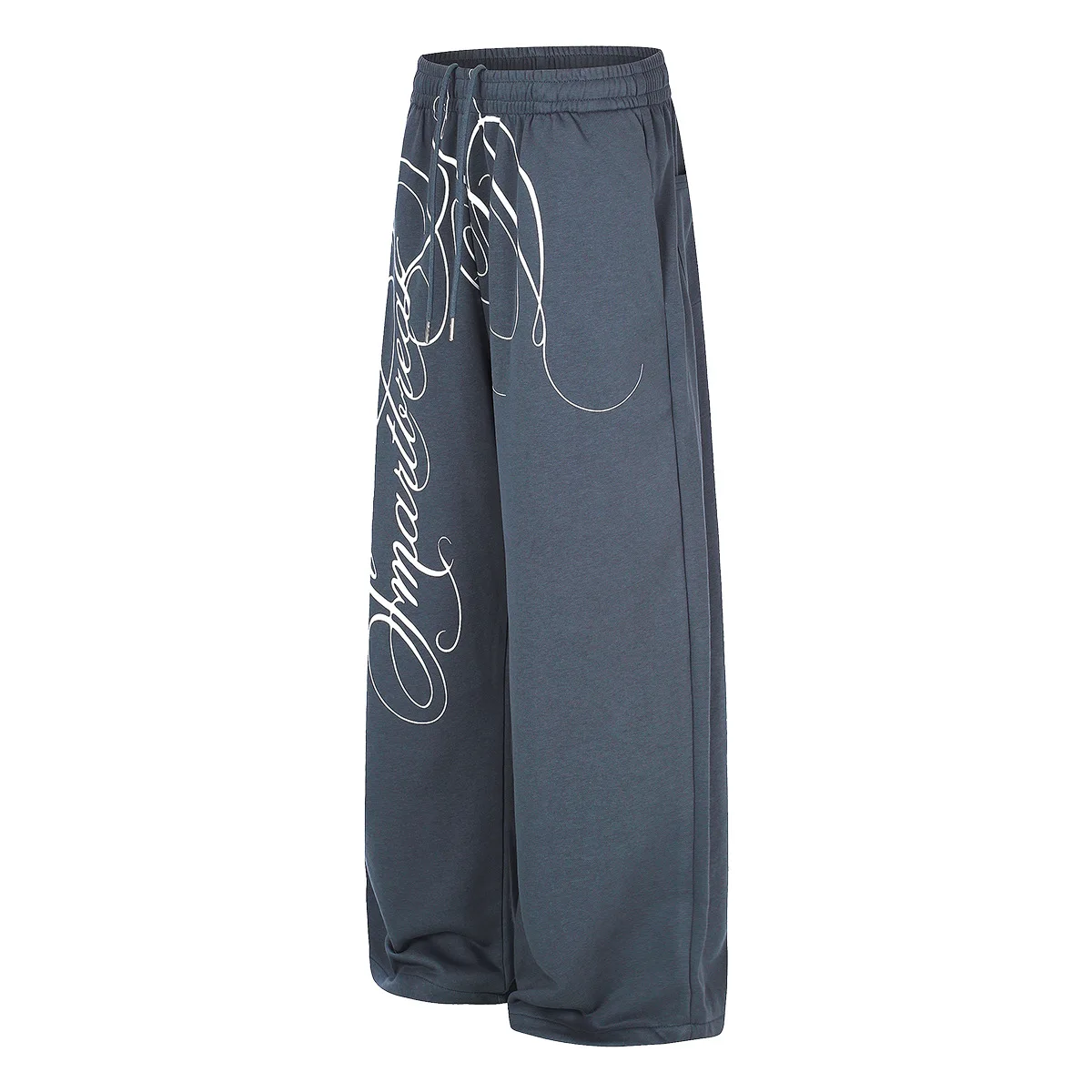 Men's Casual Pants American Retro Flower Print Design Elastic Head Neutral Dance Loose Wide-leg Sweatpants