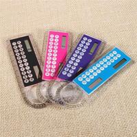 13cm X 4.4cm Ruler Calculator 6 Color Mini Solar Transparent Ruler Calculator With Magnifier Student School Supplies Hot 2023