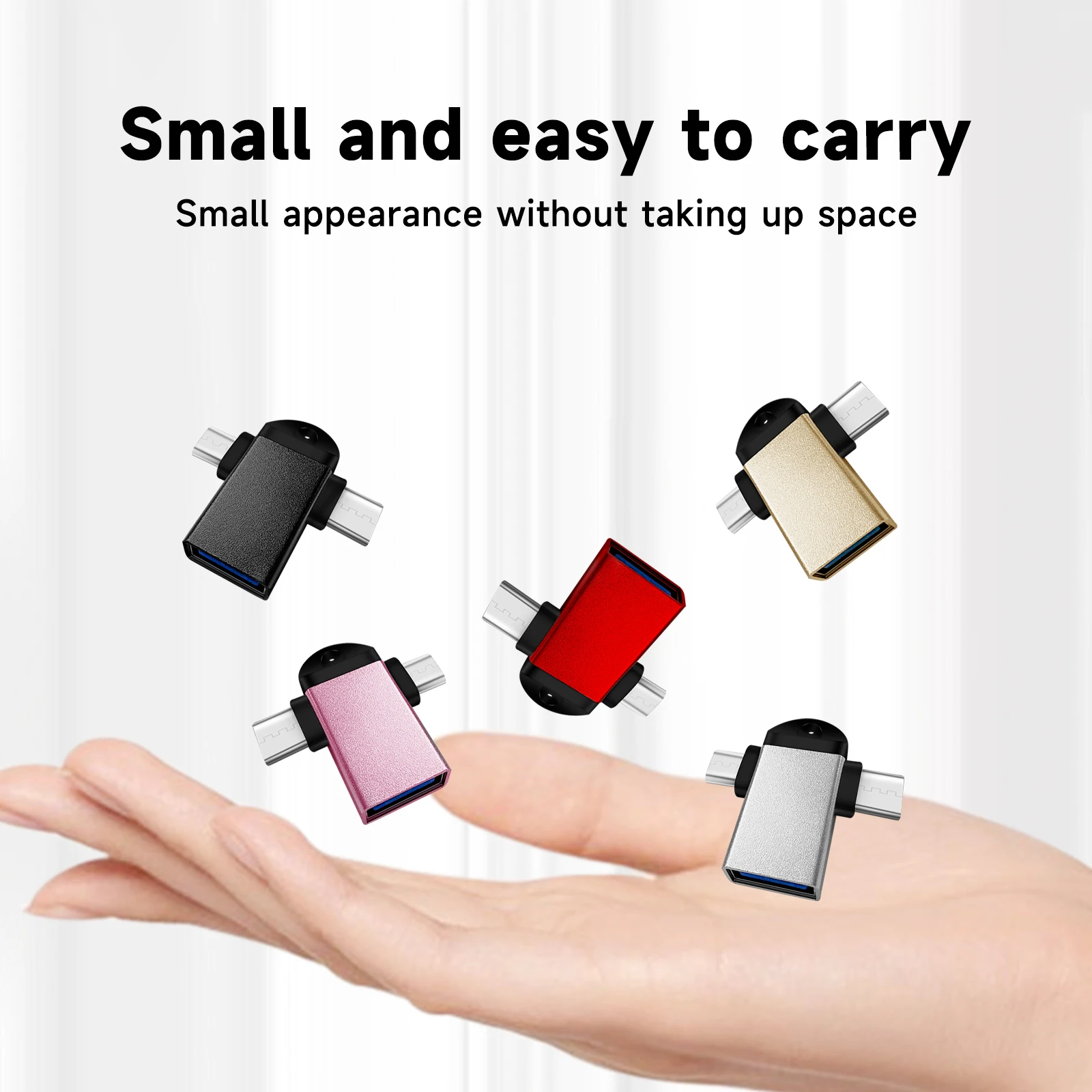Aluminum Alloy 2 In 1 Android OTG Adapter Mobile Phone Adapter Usb Connector Multi Function Type C To USB Connector OTG Adapter
