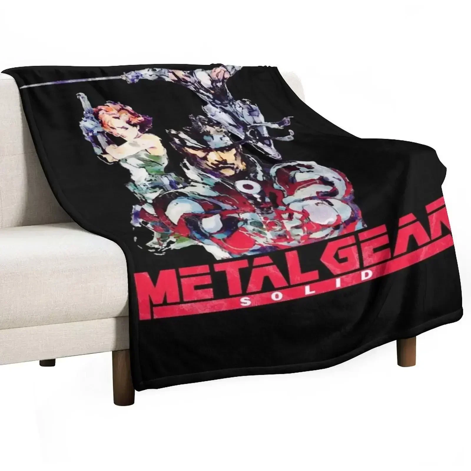 Retro Metal Gear Solid Throw Blanket Blankets For Baby Fashion Sofas funny gift Soft Blankets