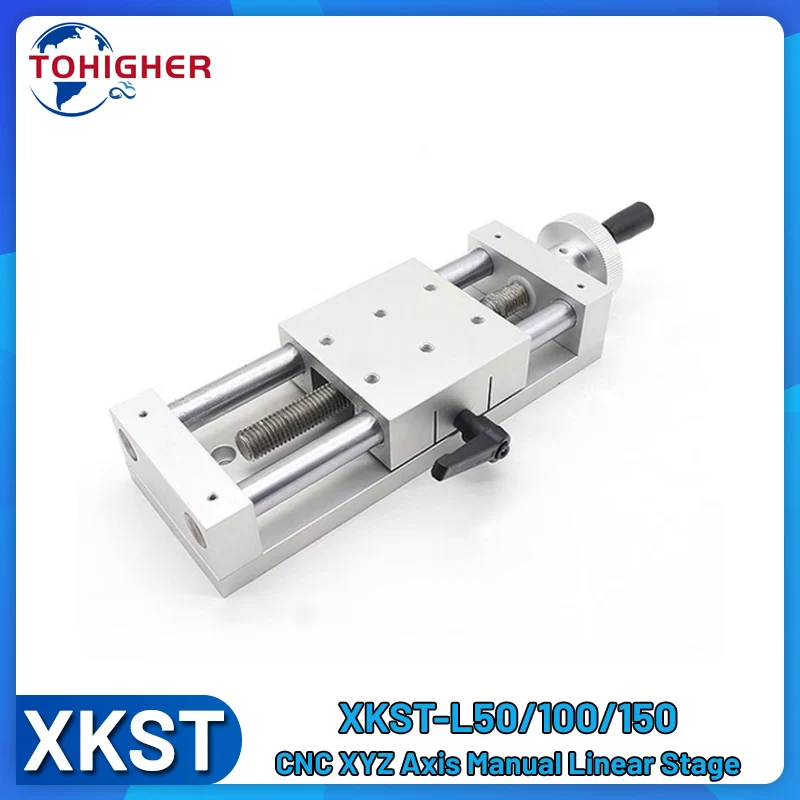 XKST Feed Screw Manual Linear Stage Aluminium T-type Screw Sliding Table XAxis  ZAxis Simple Adjustment Component Linear Table