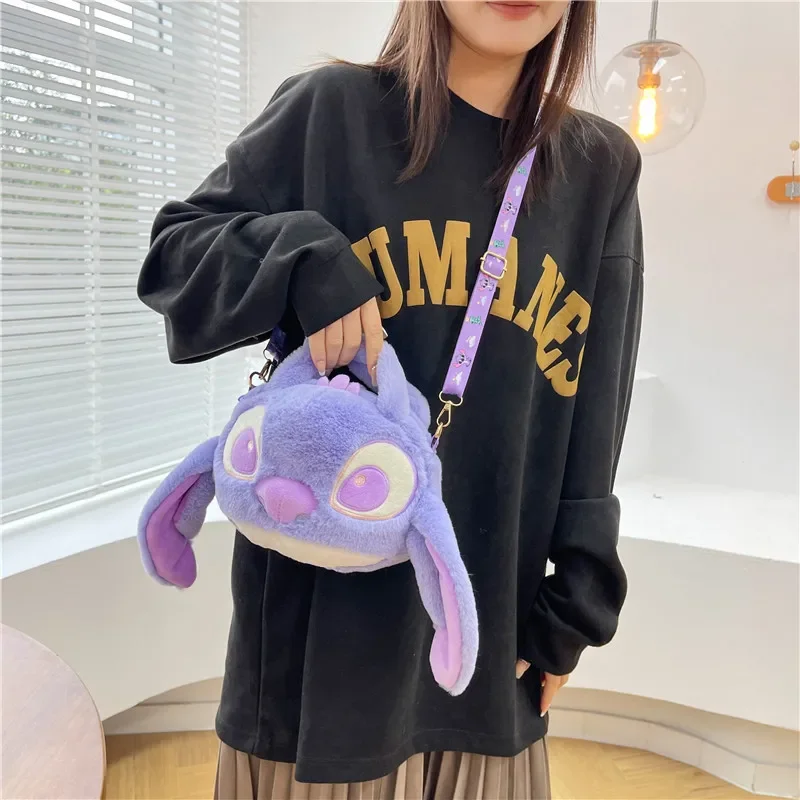 New Stitch Plush Crossbody Bag Cartoon Cute Stitch Plush Soft Doll Handbag Women Fashion Outdoor Shoulder Bag Birthday Gifts