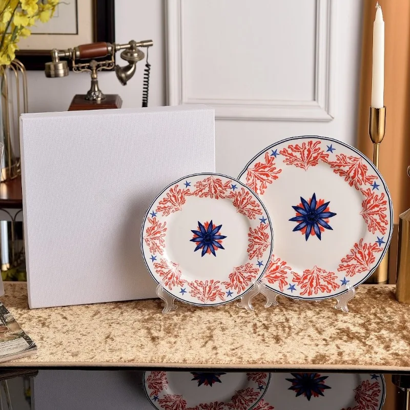 

Premium Light Luxury High Grade Plate European Afternoon Tea Set Black Tea Cup Gift Box Elegant Home Tableware