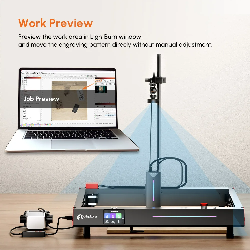 Imagem -03 - Algolaser Alsc1.0 Lightburn Câmera para Máquina de Gravação a Laser Posicionamento Preciso hd Câmera Industrial Adequada para a Maioria das Máquinas