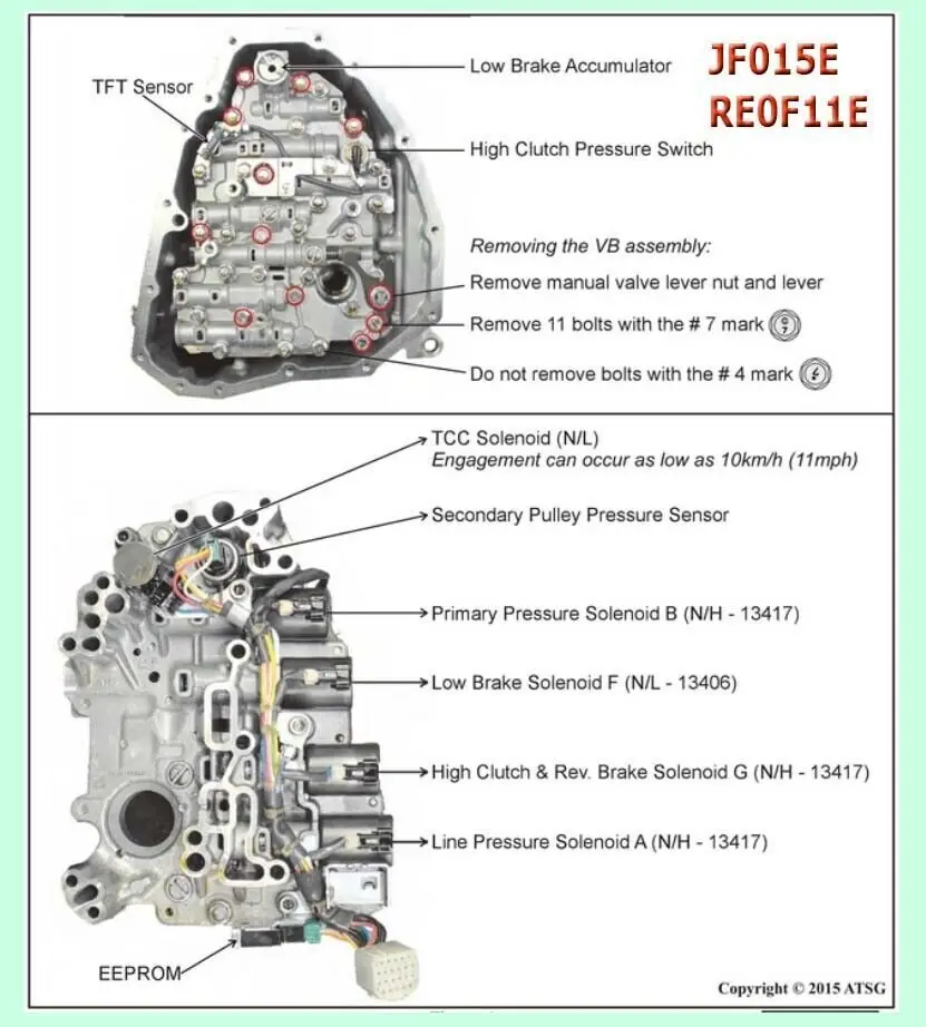 STPAT For Nissan Sentra Versa Chevrolet Spark Suzuki Swift 2012-2015 OEM RE0F11A JF015E CVT Automatic Transmission Solenoid Kit