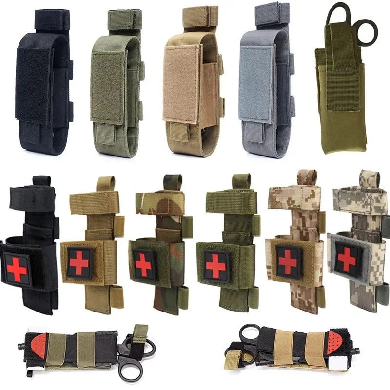 Molle náilon torniquete bolsa titular edc bolsa tesouras de trauma emt saco de armazenamento lanterna titular emergência médica scissor bolsa