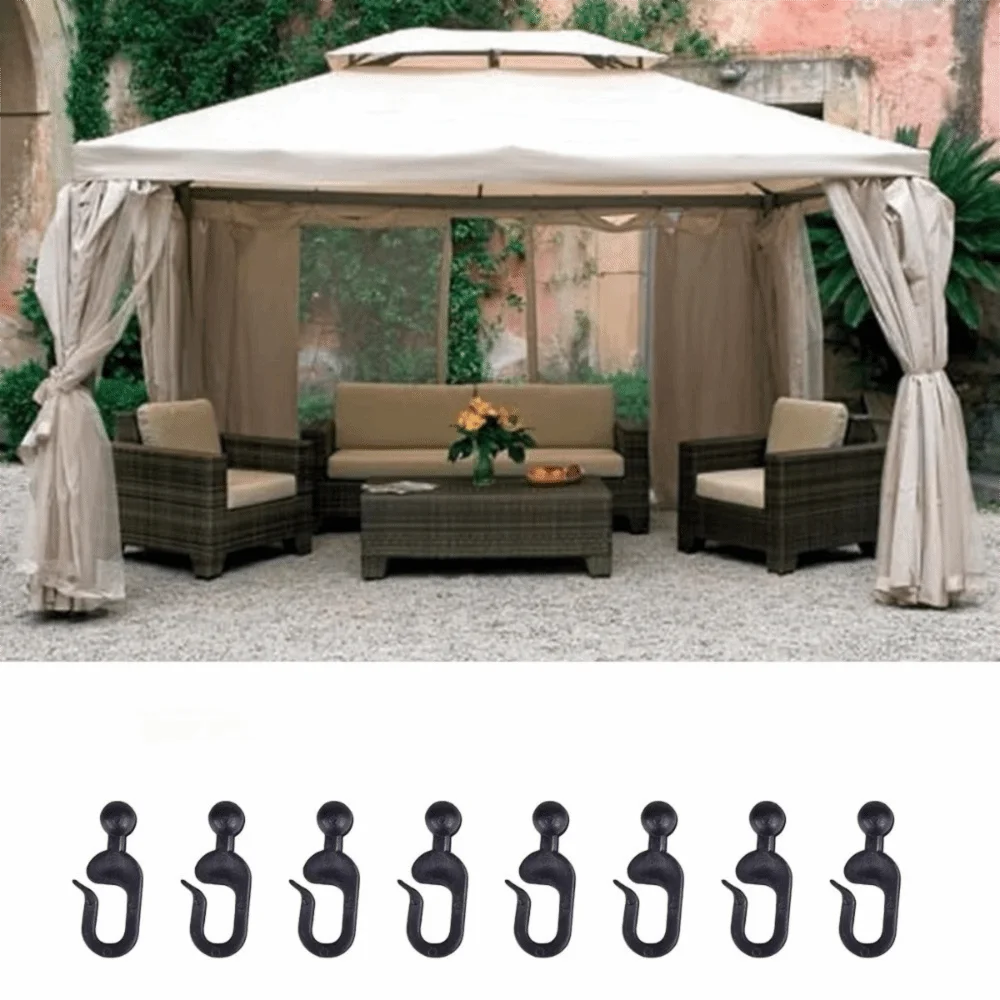 20pcs Plastic Curtain Hooks Smooth Sliding Rustproof Mosquito Netting Rings Corrosion-resistant Waterproof Hook Accessories