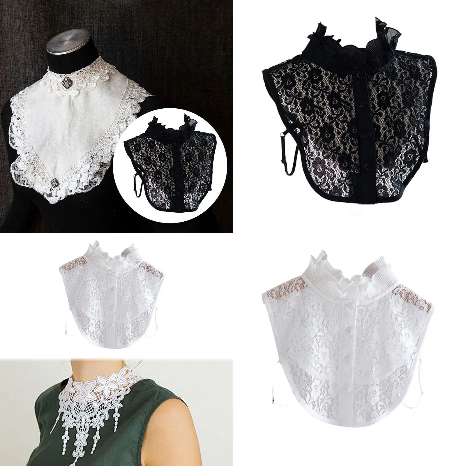 

Женский кружевной искусственный воротник, тонкая основа, съемный воротник для свитеров, костюмов, платьев