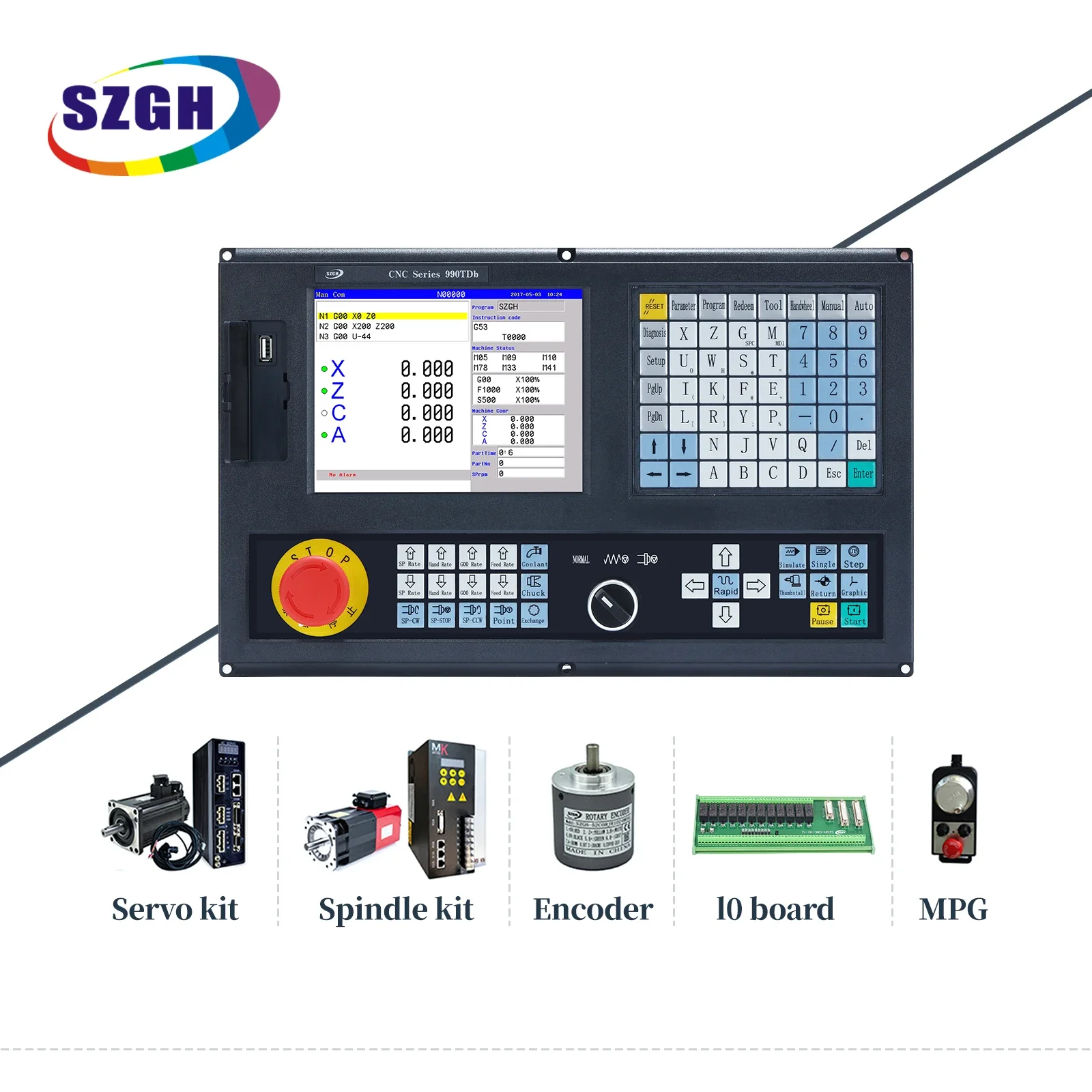 Nuovo SZGH Simile al kit servomotore di controllo cnc completo con controller per tornio cnc gsk