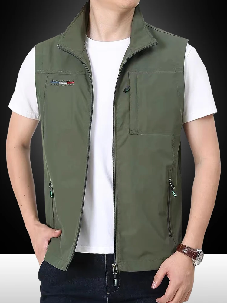 

Casual Fiing Vest Men's Autumn Outdoor Photoaphy Thin Dad's Vest Qui Dry Breathable Lightweight Busin Gentleman Sle