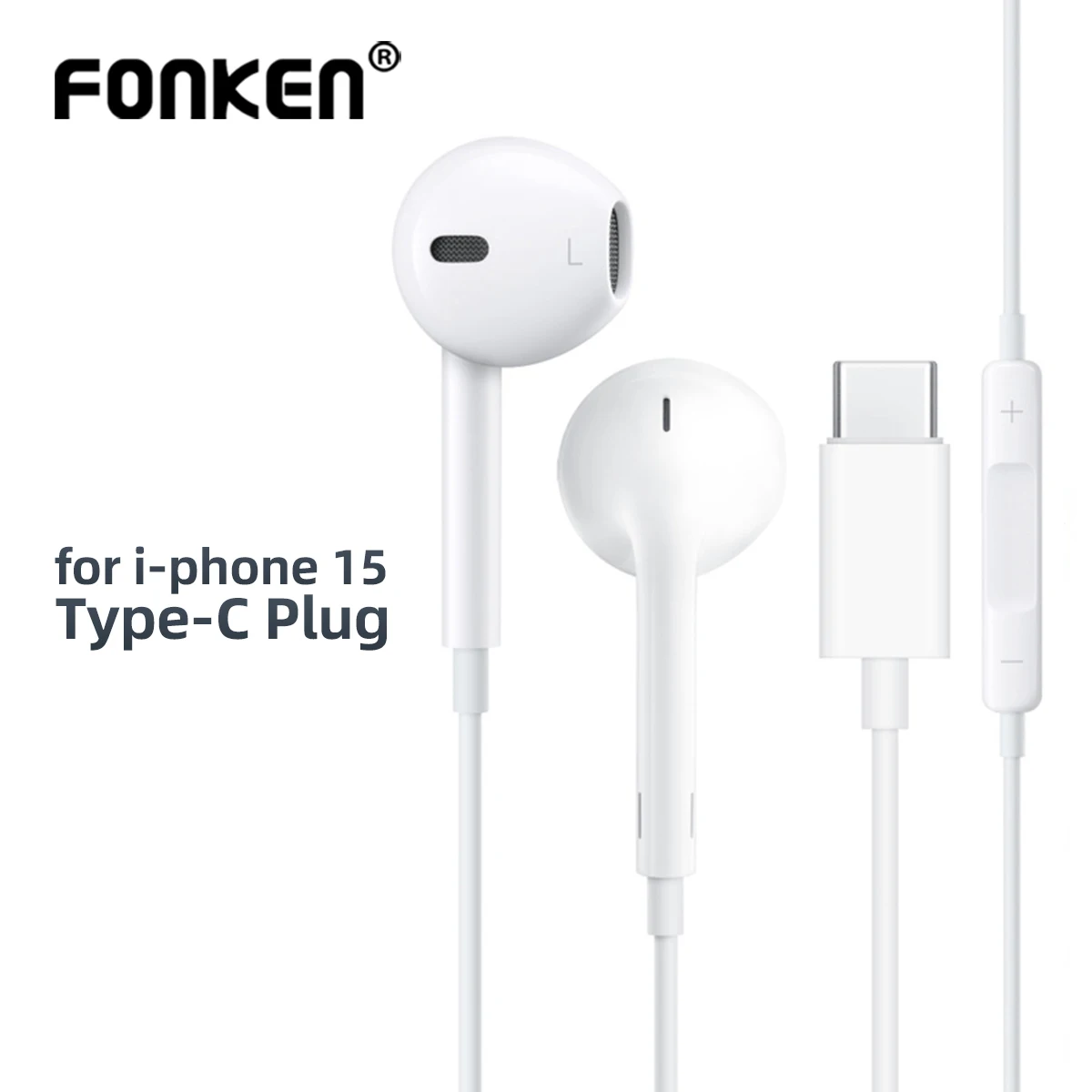 USB C 음악 이어 버드 유형 C 유선 이어폰, Apple iPhone 15 Pro Max In-Ear, Sumsung Onepuls Xiaomi Redmi Huawei 용 마이크 포함