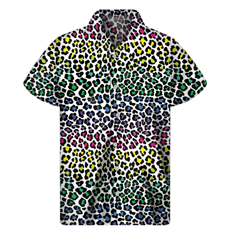 

Summer Vintage 3D Leopard Printed Shirts For Men Kid Fashion Cool Short Sleeve Shirts Casual Streetwear Shirts & Blouses Clothes