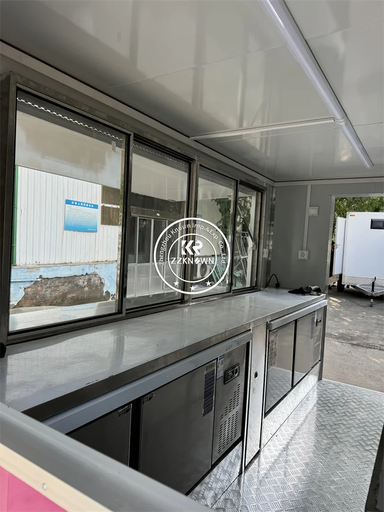Carro móvil para helados, camión de comida, remolque totalmente equipado, remolque para Catering callejero, camión de comida de concesión, cocina móvil