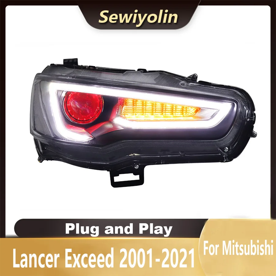 

Для Mitsubishi Lancer Exceed 2009-2021, Автомобильные светодиодные фары, автомобильные фары, фары заднего тормоза, противотуманные передние фары DRL Plug and Play IP67
