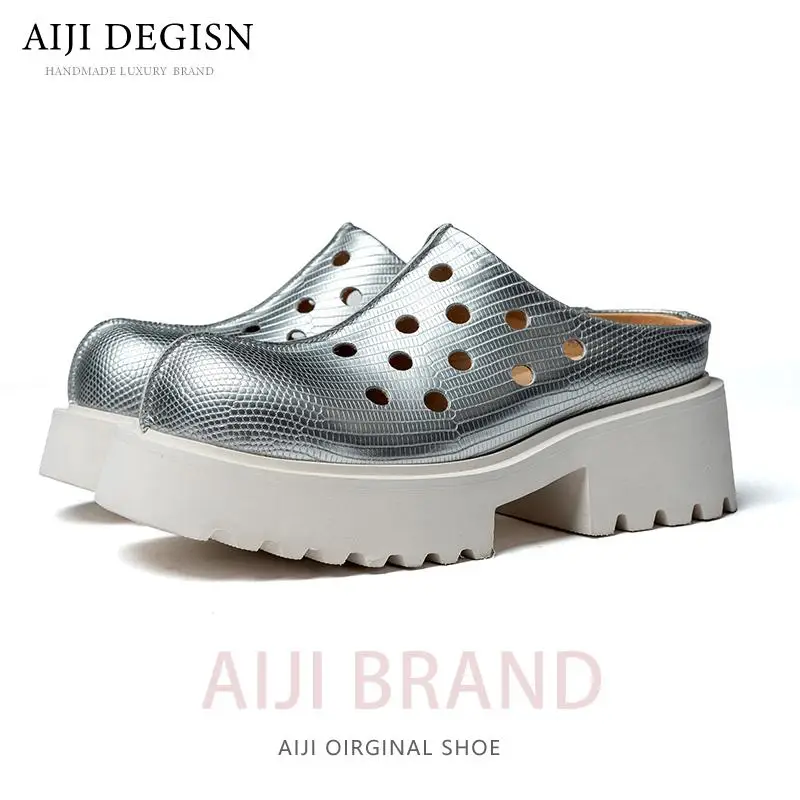 Men's Leather Breathable Summer Slippers - alternate angle