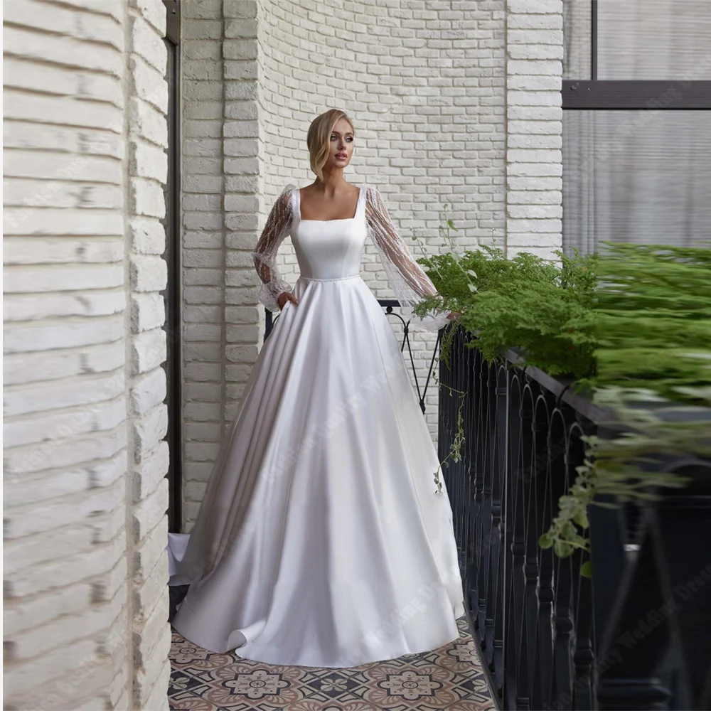 Eleganckie seksowne suknie ślubne bez rękawów dla kobiet Sweetheart A-Line suknie ślubne pełne wdzięku mopem długość księżniczka Vestidos De Novias