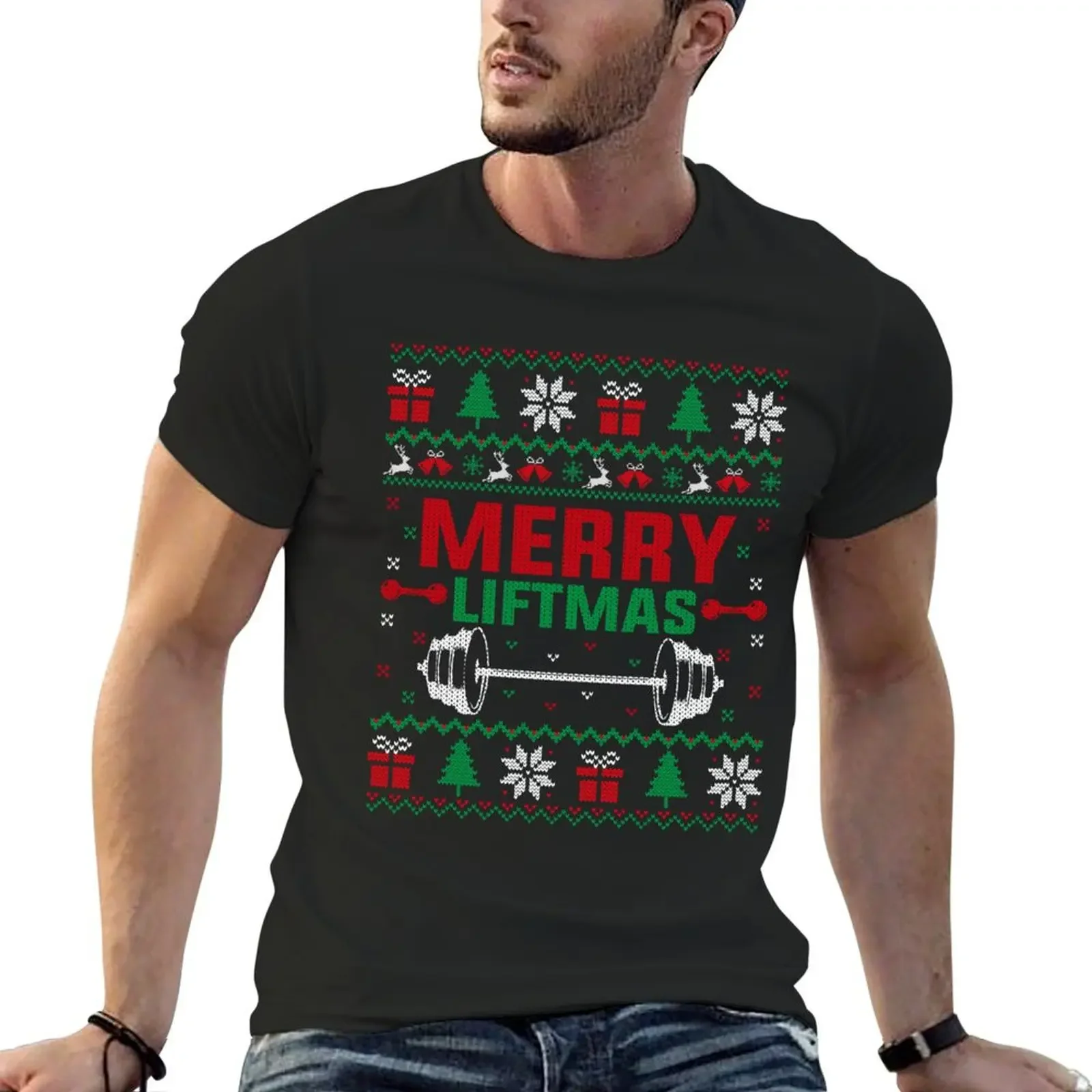 

Merry Liftmas Ugly Christmas Gym Fitness T-Shirt for a boy graphic shirts mens workout shirts