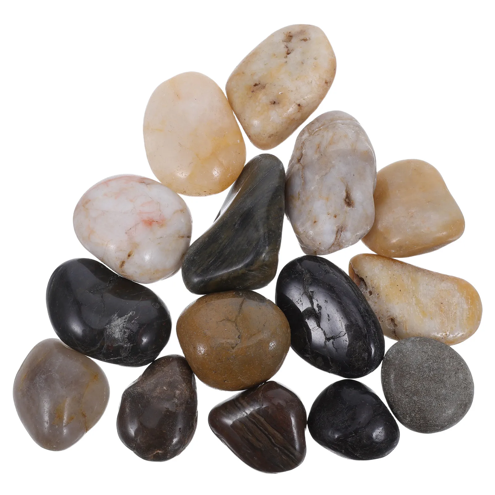 1Set Decorative Landscaping Stones Natural Beach Pebbles 3-6Cm Smooth Rounded Outdoor Garden Path Stones Flower Pot Rocks Yard