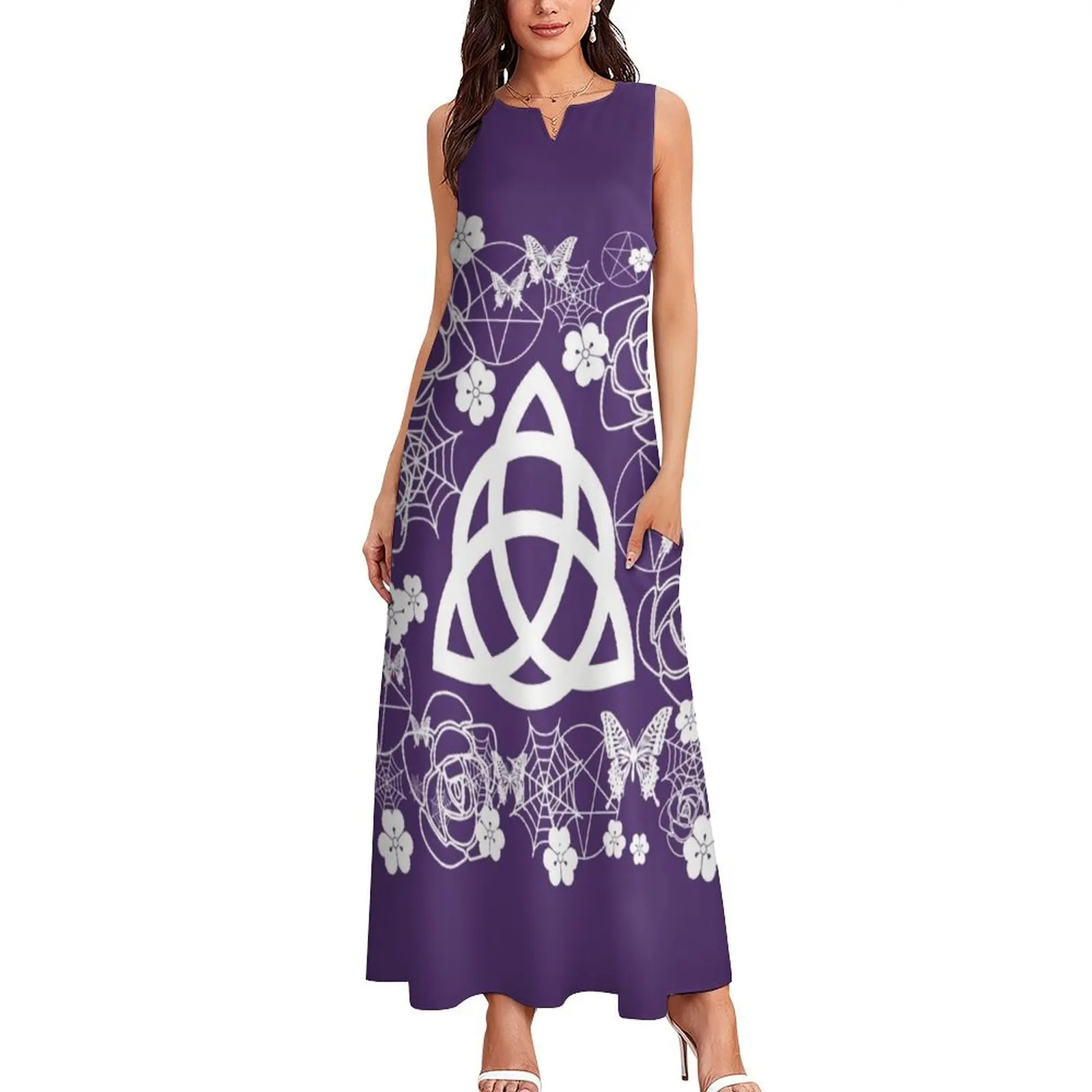 Witches Triquetra. Occult pagan wiccan Long Dress Womens dresses african dresses for woman beach dresses