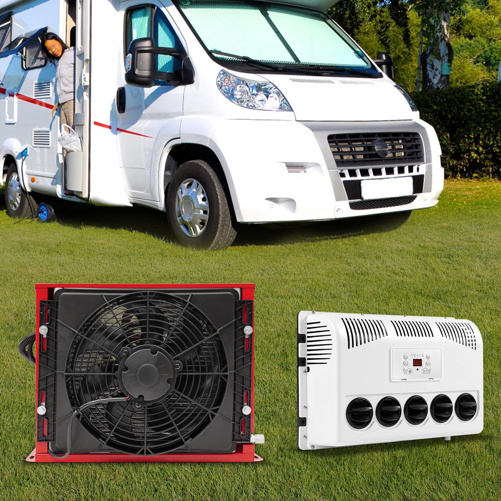 12V 11000 BTU トラックキャブエアコン スプリットエアコン リモコン付き セミトラック、バス、RV、キャラバン用