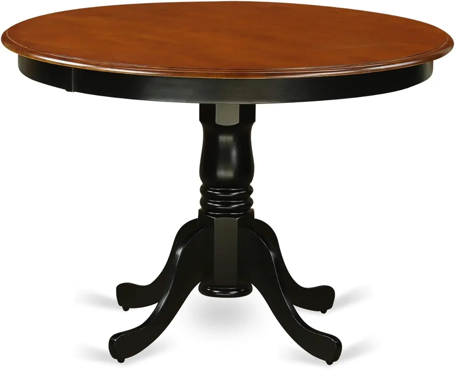 5Piece Kitchen Table & Chairs Set Includes a Round Dining Room Table with Pedestal and 4 Faux Leather Upholstered Dining Chairs,