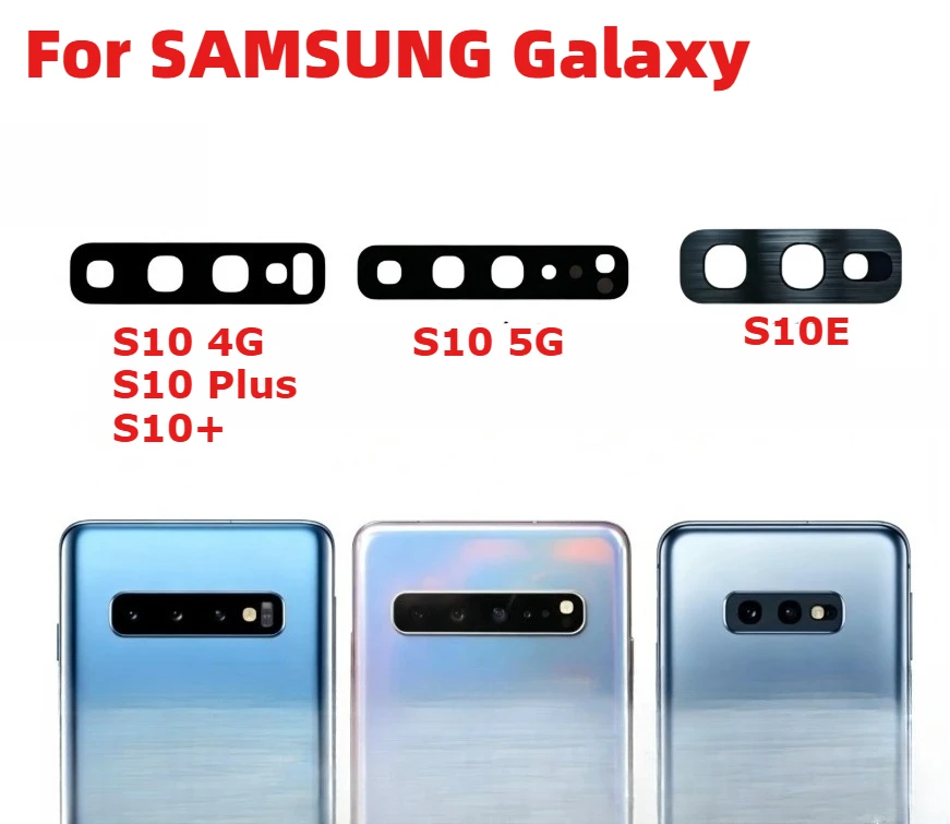 2set Rear Back Camera Glass Lens For SAMSUNG Galaxy S10 SM-G973 + Plus S10E Lite Replacement With Adhesive Sticker