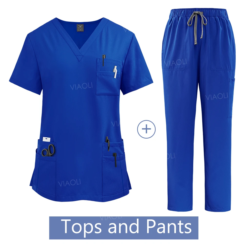 Medical Uniform Scrub Hospital Working Scrubs Set Wholesale Nursing Scrub Uniforms Women Healthcare Pharmacy Clinic Work Clothes image 3