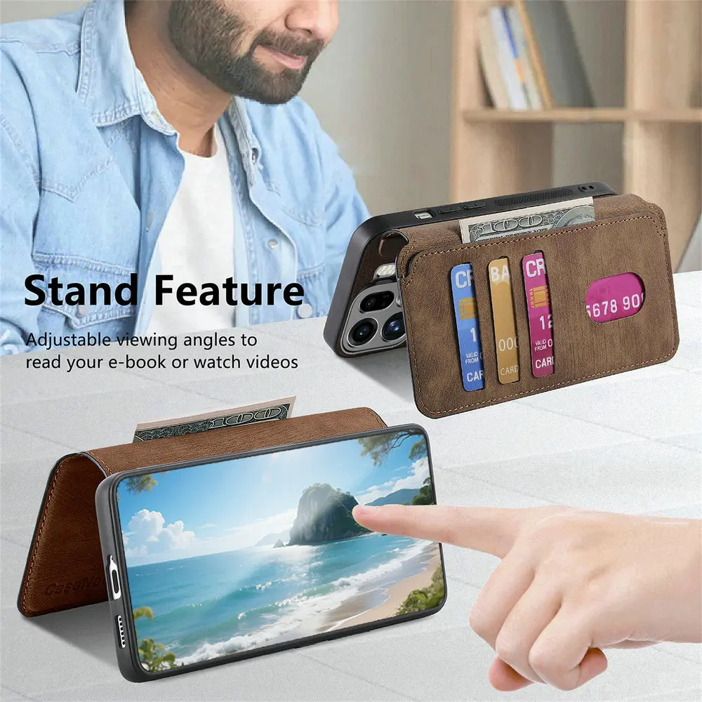 Luksusowe etui 2w1 z odłączanym portfelem RFID i magnesem do OPPO Find X9 Pro X 9 5G, pokrowiec z zamkiem błyskawicznym FindX9 Pro 9X X9Pro — zdjęcie produktu 4