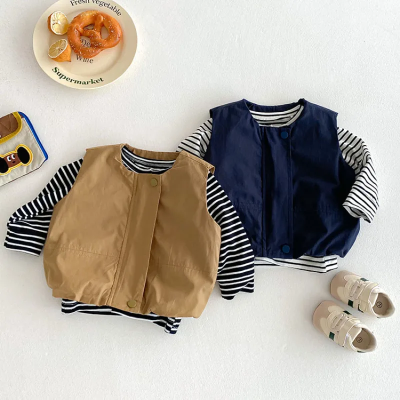 

Футболка, брюки, жилет, верхняя рабочая одежда, жилет, рубашки, комплект брюк, детская одежда, одежда для малышей, новинка 2024, весна-осень, детская осень