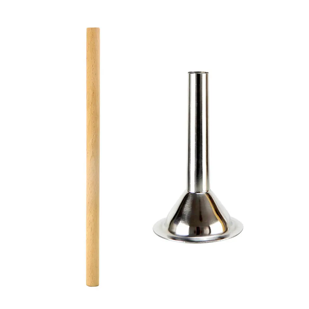 2 Pcs Meat Stuffing Filler Sausage Stuffer Machine Grinder and for Making Stainless Tube Cylinder