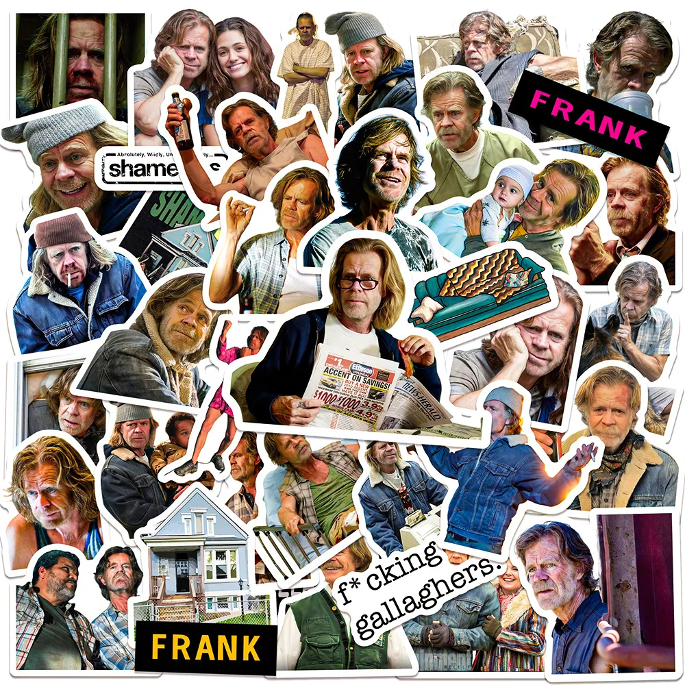 KPOP 50pcs Shameless Frank individual stickers for waterproof cups, notebooks, planner decorations,gift,Holiday present,Souvenir