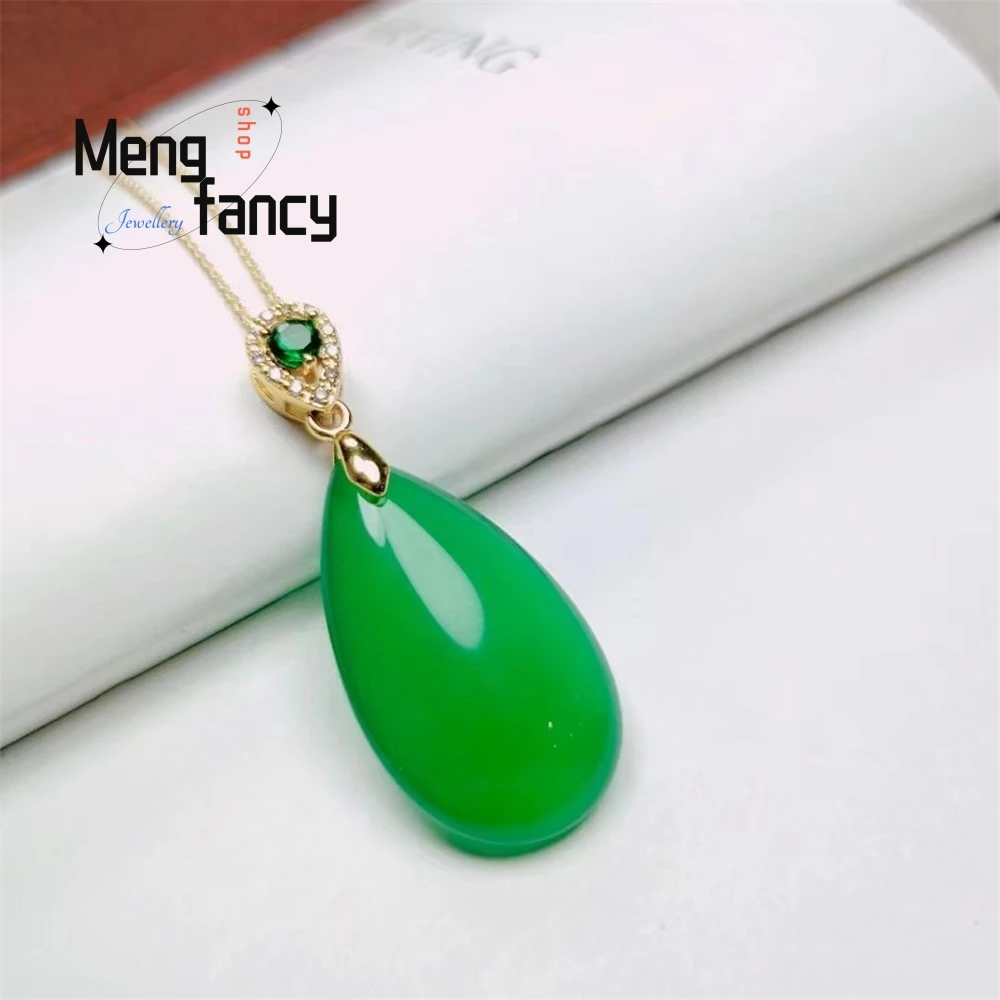 

Gold-Inlaid Jade And Chalcedony Inlaid Water Drop Pendant, Pendant, Women's Accessory Gift Fashion Jewelry Best Selling Elegant