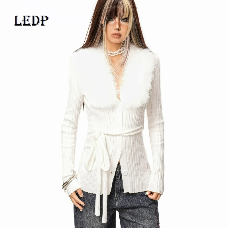 

Autumn Winter White Wool Knitted Sweater Women's Bottoming Shirt French V-neck Strap Cardigan Feeling Hot Girl Cardigan Ladies