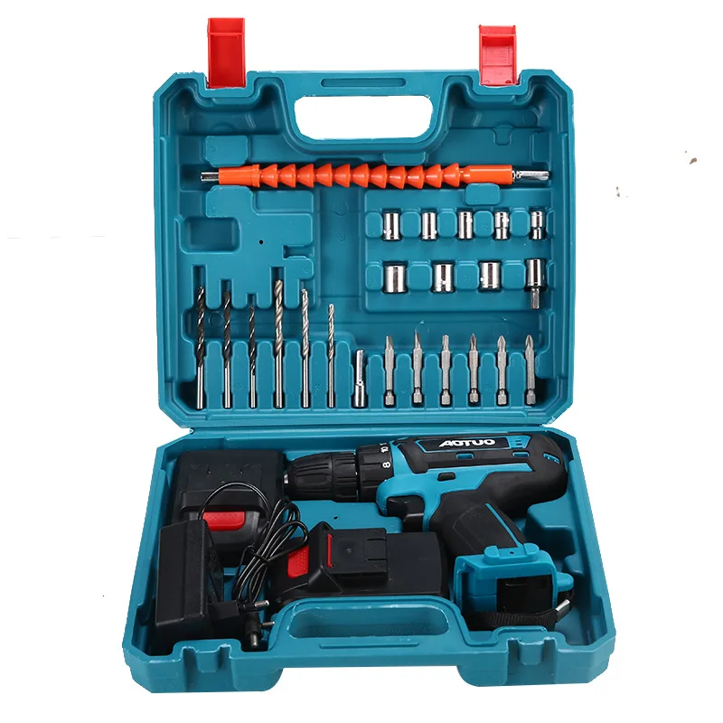 New Rechargeable Drill Lithium Electric Drill 36VF Electric Screwdriver Electric Hand Drill Package Power Tools Tool Kit