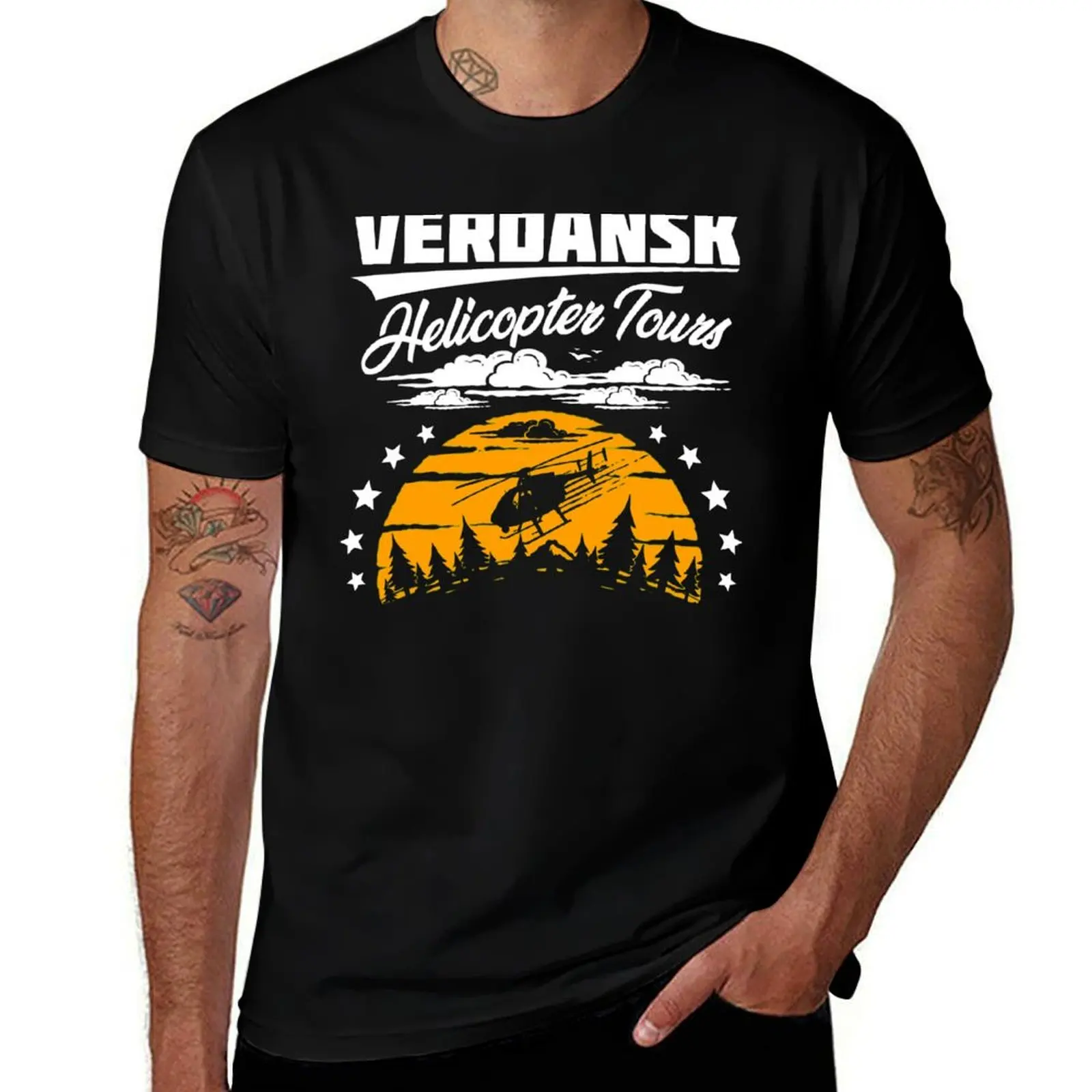 Warzone/Verdansk Helicopter Tours T-Shirt Casual Fashion Short Sleeve Cotton T-Shirt
