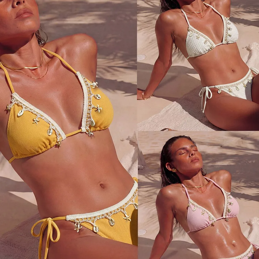 

2026 New Women European American Sexy Split Bikini Swimwear Summer Beach Bathing Suit In Stock Wholesale For Vacation Pool Party