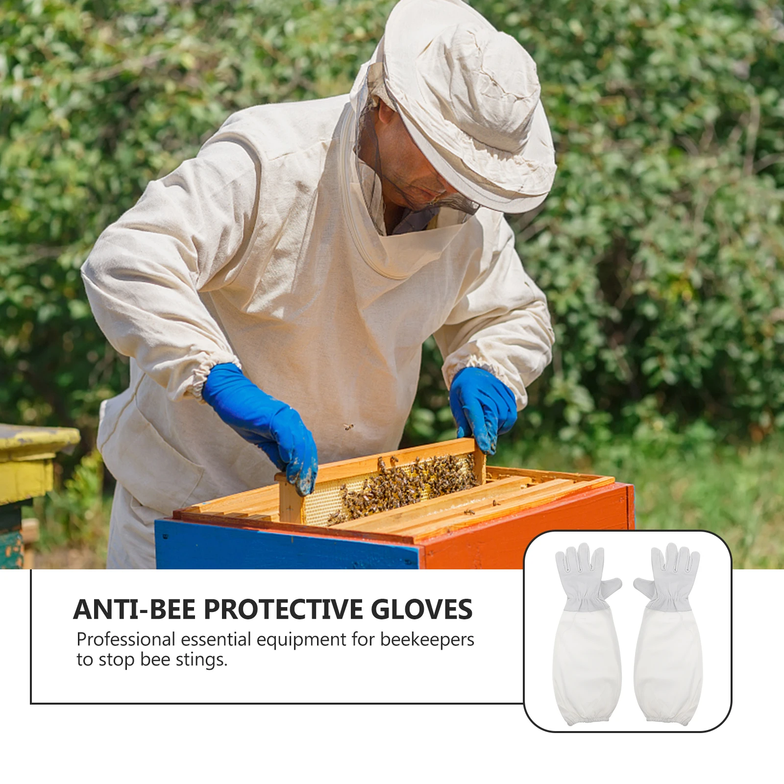 

Beekeeping Gloves Long Lightweight Cotton Women Waterproof Proof Premium Beekeeper Glove Protective Sleeves Reusable