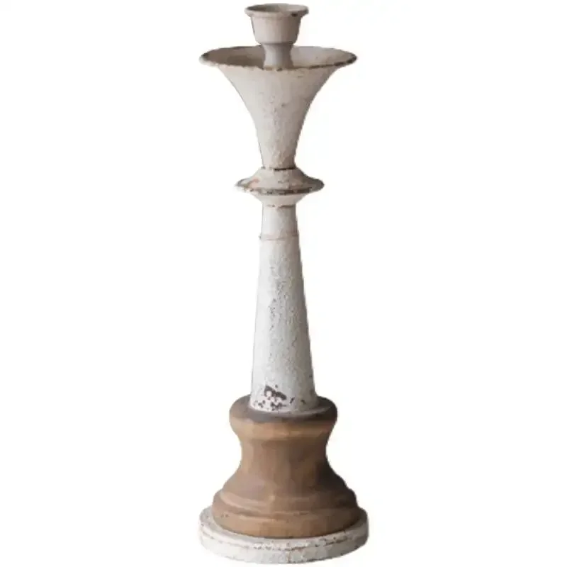 Simple decorative candle holder, American retro romantic wood wrought iron jewelry ornament cabinet supplies
