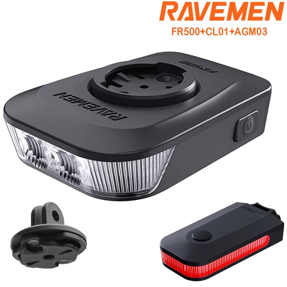 RAVEMEN LED Bike Light Set Front Rear USB Rechargeable
