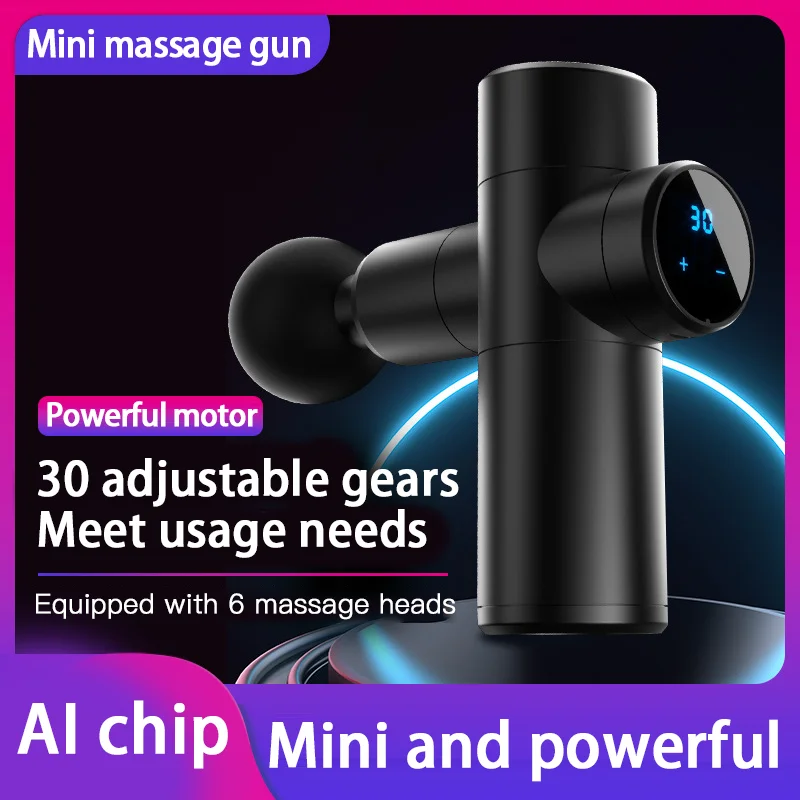 Mini Electric Massager Portable Fascia Gun Back Neck Cervical Shoulder Body Muscle Relaxing Treatment Pain Relief Brushless Moto