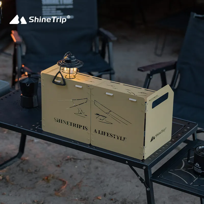 

Ветрозащитный экран ShineTrip для кемпинга и пикников, утолщенный, складной, портативный, из углеродистой стали, четырехсекционный, с сумкой для хранения