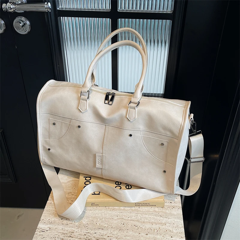 موضة بولي PU حقائب السفر سعة كبيرة جودة عالية الصلبة شعبية الخياطة الموضوع النمط الكلاسيكي حقيبة سفر للنساء 2026 جديد #3